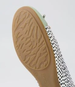 Embark Seafoam Dots Leather Embossed Ballet Flats -Lynx Shoes Shop SU10047H3N64 6