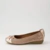 Embark Rose Gold Taupe Leather Snake Ballet Flats -Lynx Shoes Shop SU10047PN7JL 2