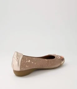 Embark Rose Gold Taupe Leather Snake Ballet Flats 9 Embark Rose Gold Taupe Leather Snake Ballet Flats -Lynx Shoes Shop SU10047PN7JL 4