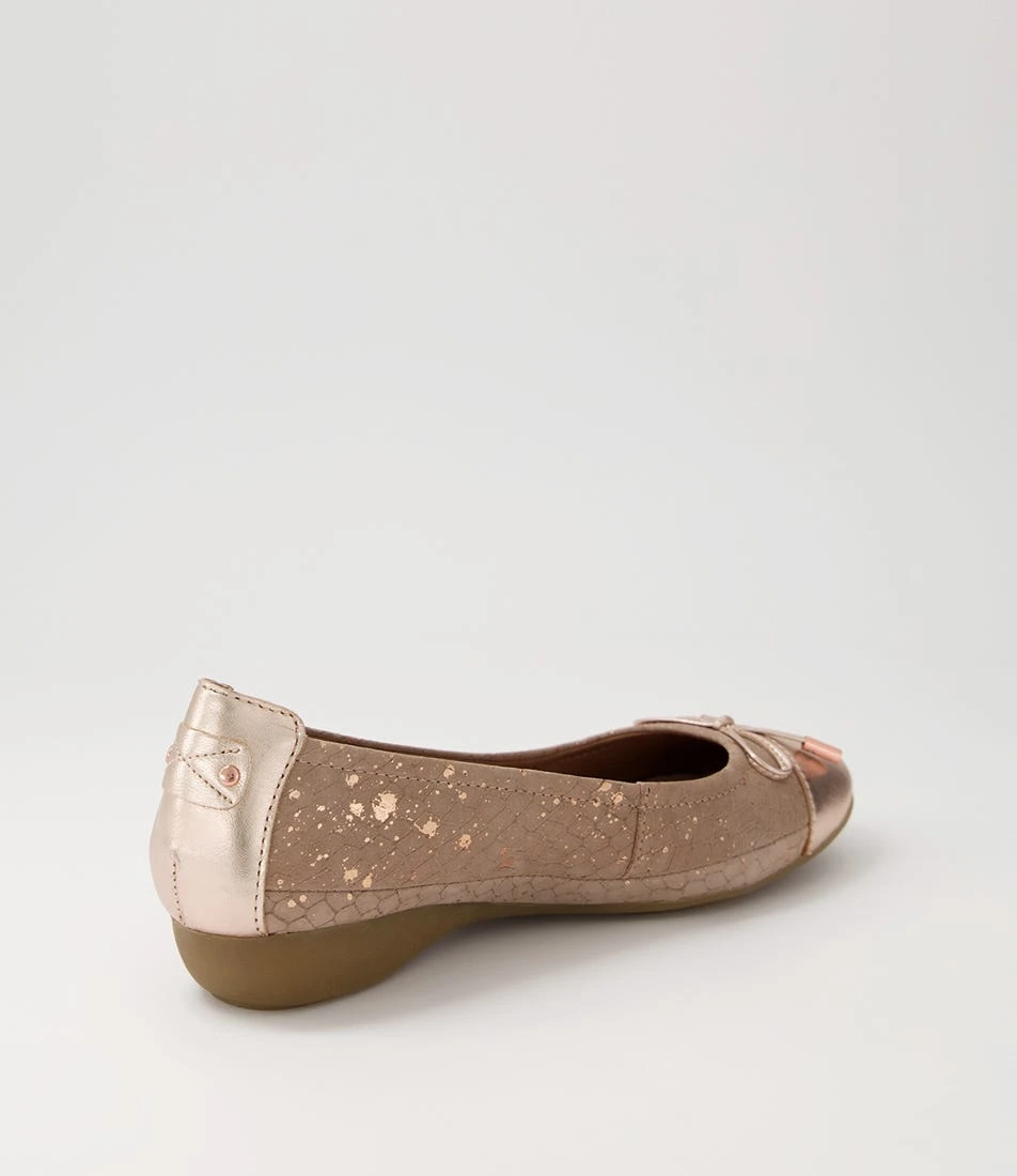 Embark Rose Gold Taupe Leather Snake Ballet Flats 5 Embark Rose Gold Taupe Leather Snake Ballet Flats - Image 3