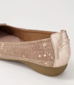 Embark Rose Gold Taupe Leather Snake Ballet Flats 11 Embark Rose Gold Taupe Leather Snake Ballet Flats -Lynx Shoes Shop SU10047PN7JL 6