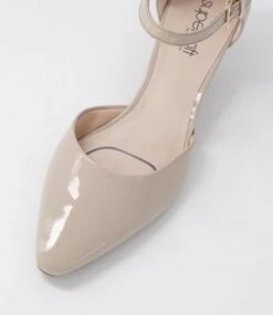 Leyna Pale Taupe Patent Leather Heels -Lynx Shoes Shop SU10051NILPL 5