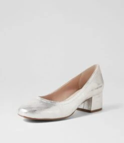 Blythe Brushed Silver Leather Heels -Lynx Shoes Shop SU10149SIELE 3