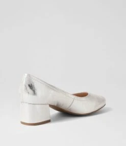 Blythe Brushed Silver Leather Heels -Lynx Shoes Shop SU10149SIELE 4