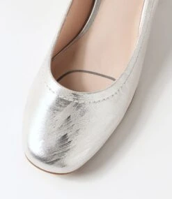 Blythe Brushed Silver Leather Heels -Lynx Shoes Shop SU10149SIELE 5
