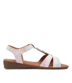 Ferraro Blush Lizard Print Suede Sandals -Lynx Shoes Shop SU10168P5SSU 5