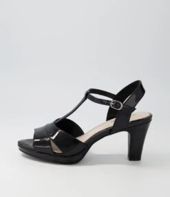 Sable Black Patent Leather Sandals