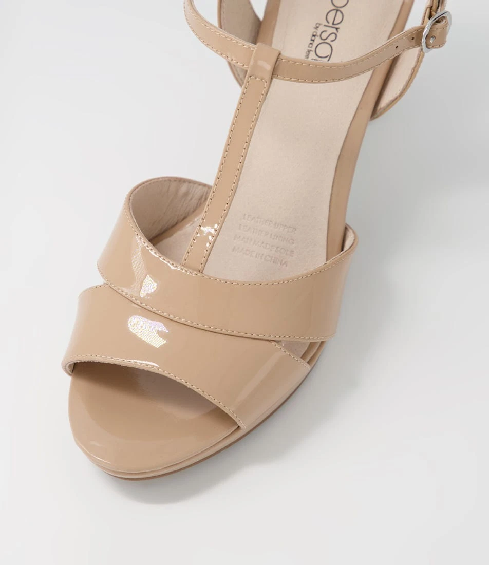 Sable Nude Patent Leather Sandals 6 Sable Nude Patent Leather Sandals - Image 4