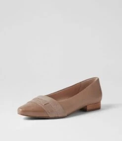 Latifah Light Taupe Snake Leather Ballet Flats -Lynx Shoes Shop SU11197NJLJL 3