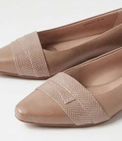 Latifah Light Taupe Snake Leather Ballet Flats -Lynx Shoes Shop SU11197NJLJL 6