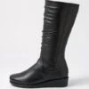 Millan Black Leather Calf Boots
