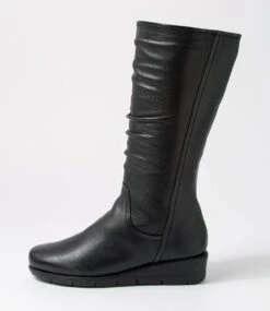 Millan Black Leather Calf Boots
