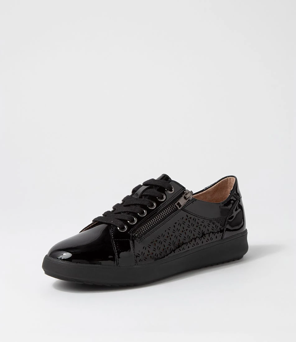 Zarina Black Patent Leather Sneakers 4 Zarina Black Patent Leather Sneakers - Image 2