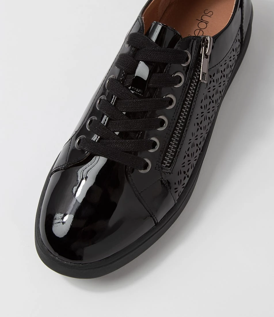 Zarina Black Patent Leather Sneakers 6 Zarina Black Patent Leather Sneakers - Image 4