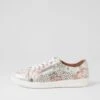 Zarina Silver Garden White Leather Sneakers -Lynx Shoes Shop SU11245SIRLE 2
