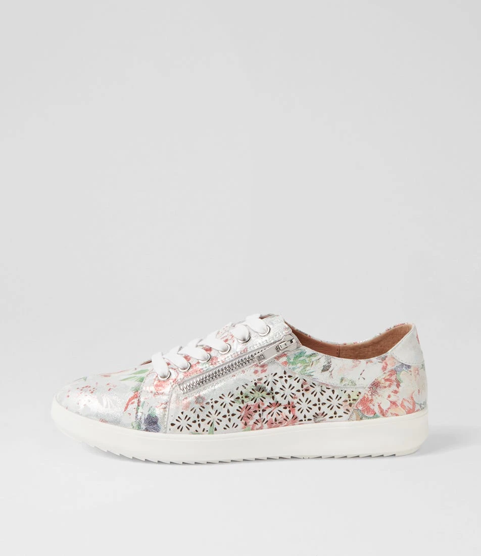 Zarina Silver Garden White Leather Sneakers 3 Zarina Silver Garden White Leather Sneakers