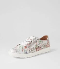 Zarina Silver Garden White Leather Sneakers 8 Zarina Silver Garden White Leather Sneakers -Lynx Shoes Shop SU11245SIRLE 3