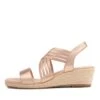 Zola Rose Gold Leather Elastic Espadrilles