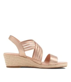 Zola Rose Gold Leather Elastic Espadrilles -Lynx Shoes Shop SU11383M6363 5