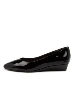 Elandra Black Patent Leather Slip Ons