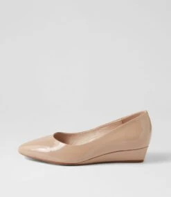 Elandra Mushroom Patent Leather Flat Shoes