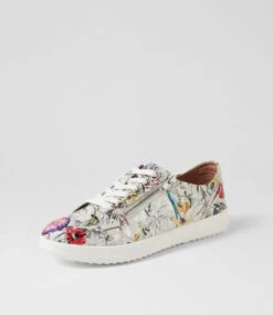 Zarala White Fields Leather Sneakers -Lynx Shoes Shop SU11589XBVLE 3