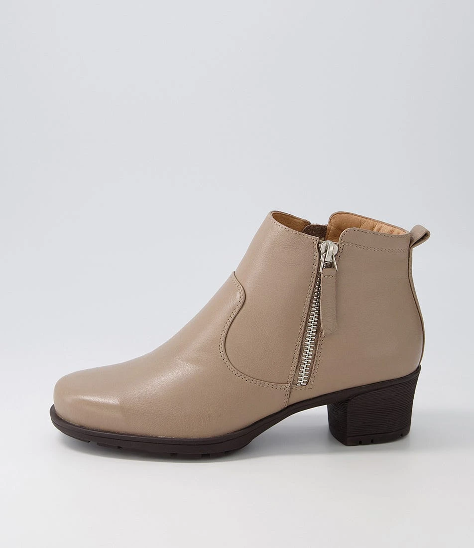 Idolina Taupe Leather Ankle Boots 3 Idolina Taupe Leather Ankle Boots
