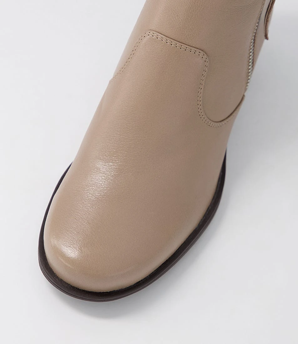 Idolina Taupe Leather Ankle Boots 6 Idolina Taupe Leather Ankle Boots - Image 4