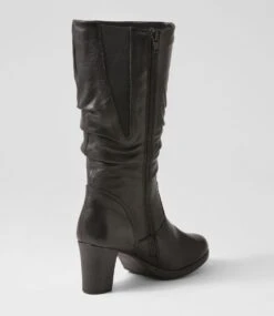 Barmah Black Leather Calf Boots -Lynx Shoes Shop SU11632BLALE 4