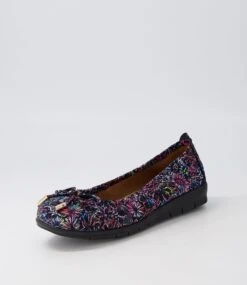 Flex3 Vibrant Floral Suede Ballet Flats -Lynx Shoes Shop SU11666COGSU 3