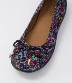 Flex3 Vibrant Floral Suede Ballet Flats -Lynx Shoes Shop SU11666COGSU 5