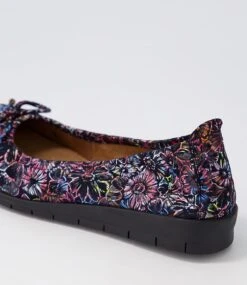 Flex3 Vibrant Floral Suede Ballet Flats -Lynx Shoes Shop SU11666COGSU 6