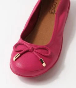 Flex3 Fuchsia Leather Ballet Flats -Lynx Shoes Shop SU11666IAFLE 5