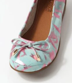 Flex3 Scratched Pink Leather Ballet Flats -Lynx Shoes Shop SU11666P0FLE 5