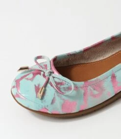 Flex3 Scratched Pink Leather Ballet Flats -Lynx Shoes Shop SU11666P0FLE 6