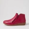 Fallenn Dark Fuchsia Leather Ankle Boots -Lynx Shoes Shop SU11681P3WLE 2