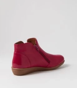 Fallenn Dark Fuchsia Leather Ankle Boots -Lynx Shoes Shop SU11681P3WLE 4
