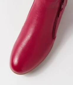 Fallenn Dark Fuchsia Leather Ankle Boots -Lynx Shoes Shop SU11681P3WLE 5