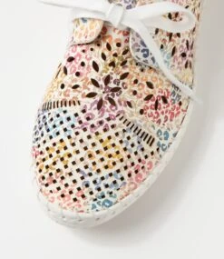 Wallis White Glitter Leopard Leather Lace Up Flats -Lynx Shoes Shop SU11745XBWLE 5