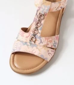 Ferraro2 Pastel Floral Leather Sandals -Lynx Shoes Shop SU11961QCELE 5