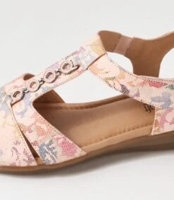 Ferraro2 Pastel Floral Leather Sandals -Lynx Shoes Shop SU11961QCELE 6