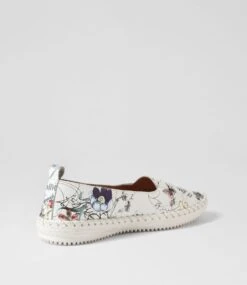 Womans White Posy Leather Loafers -Lynx Shoes Shop SU12067XCGLE 4