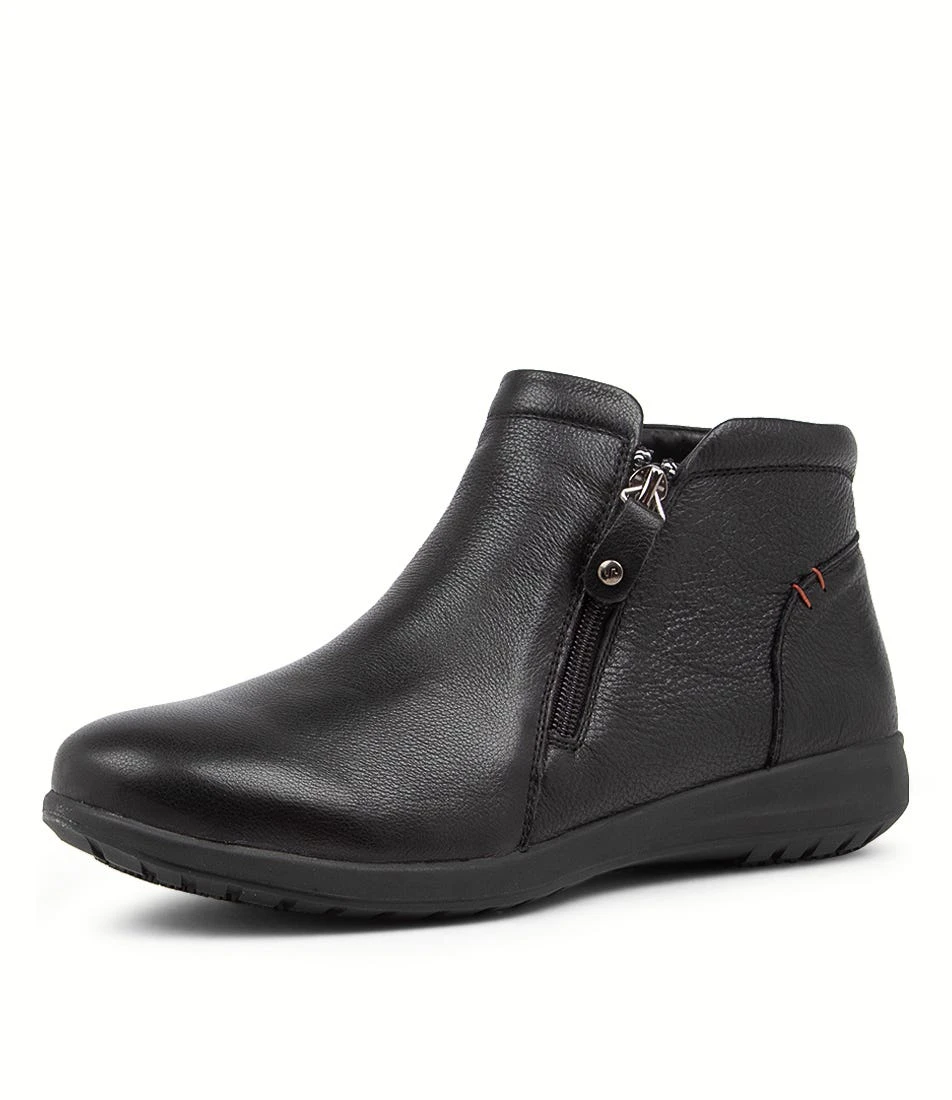 Farnsi Black Leather Ankle Boots Black Sole 4 Farnsi Black Leather Ankle Boots Black Sole - Image 2
