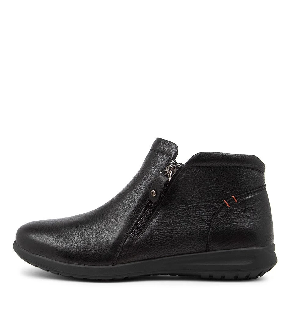 Farnsi Black Leather Ankle Boots Black Sole 3 Farnsi Black Leather Ankle Boots Black Sole