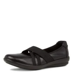 Joseph Black Leather Flat Shoes -Lynx Shoes Shop SU12094BLALE 2