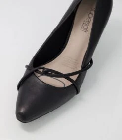 Nans Black Leather Leather Heels -Lynx Shoes Shop SU12115B58GR 5