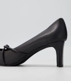 Nans Black Leather Leather Heels -Lynx Shoes Shop SU12115B58GR 6