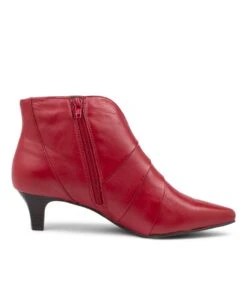 Lonse Red Leather Ankle Boots -Lynx Shoes Shop SU12126REDLE 5