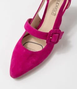 Mentonia2 Fuchsia Suede Heels -Lynx Shoes Shop SU12141P22SU 5