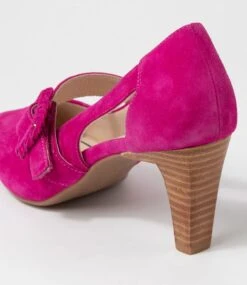 Mentonia2 Fuchsia Suede Heels -Lynx Shoes Shop SU12141P22SU 6